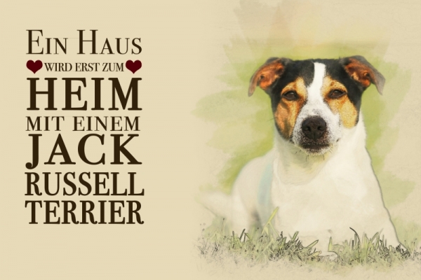Nostalgieschild - Hundeschild im Retrostil Motiv: Jack Russell Terrier #2